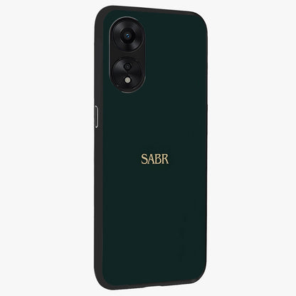Sabr Minimal Patience Glass Case upright view showcasing calm minimalist artwork with motivational patience theme.