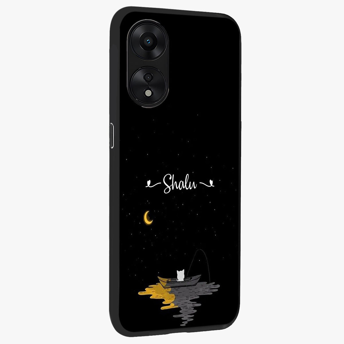 Silent Night Row Glass Case upright view showcasing tranquil night artwork with serene landscape theme.