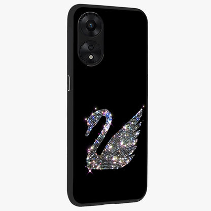 Starlit Swan Grace Glass Case upright view showcasing beautiful swan artwork with peaceful night themed design.