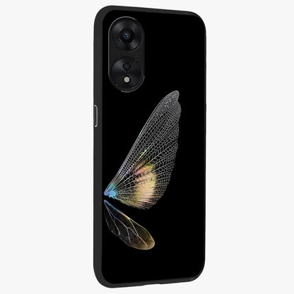 Whispers Of Wings Glass Case upright view showcasing elegant wing artwork with light airy theme.