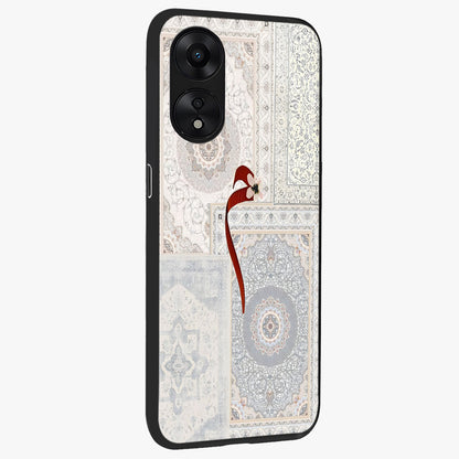 White Aesthetic Bow Glass Case upright view showcasing delicate ribbon bow artwork with cute minimalist theme.