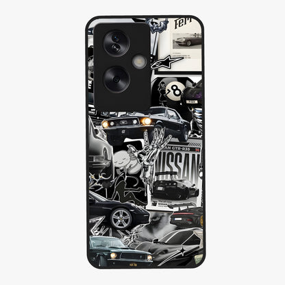 Aesthetic Dark Love Glass Case showing flat back view with dark romantic artwork and glossy glass finish.
