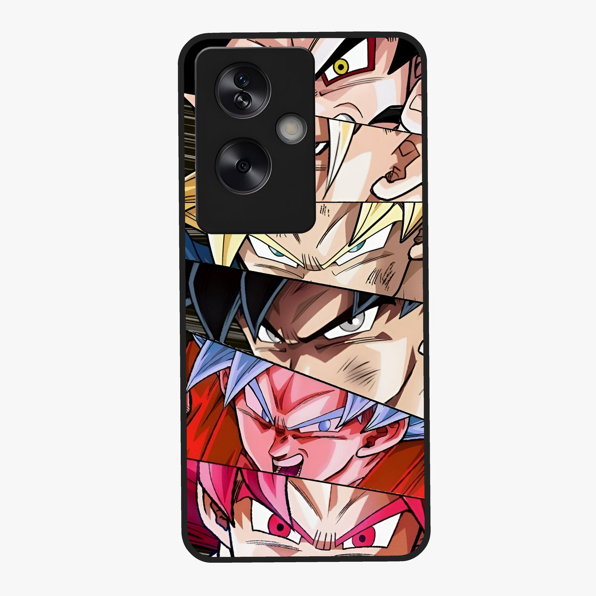 Anime Character Glass Case showing flat back view with vibrant anime artwork and glossy glass finish.