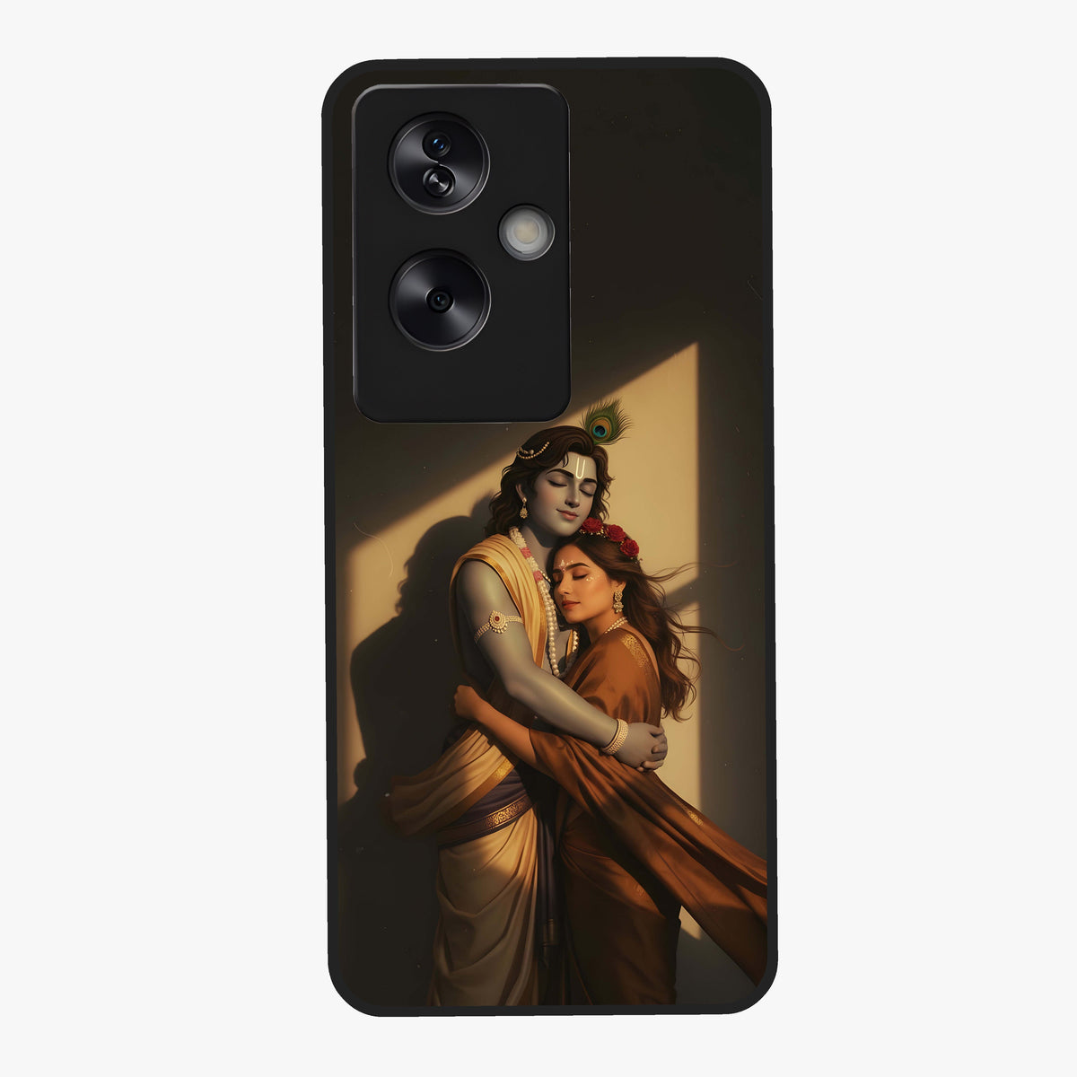 Divine Eternal Love Glass Case showing flat back view with spiritual love themed artwork and glossy glass finish.