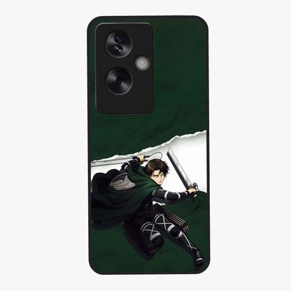 Emerald War Vanguard Glass Case showing flat back view with powerful warrior themed artwork and glossy glass finish.