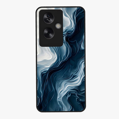 Ethereal Paper Marble Glass Case showing flat back view with soft marble paper texture artwork and glossy glass finish.