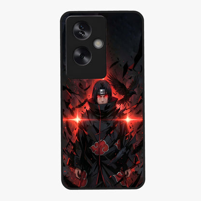 Focused Blade Discipline Glass Case showing flat back view with warrior sword themed artwork and glossy glass finish.