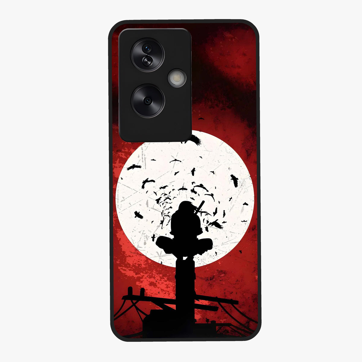 Itachi Limited Edition Naruto Anime Glass Case showing flat back view with iconic anime character artwork and glossy glass finish.