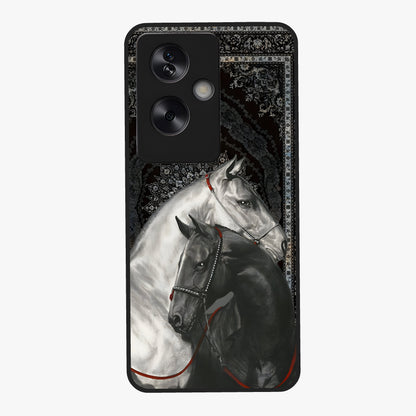 Majestic Ride Legacy Glass Case showing flat back view with powerful automotive inspired artwork and glossy glass finish.