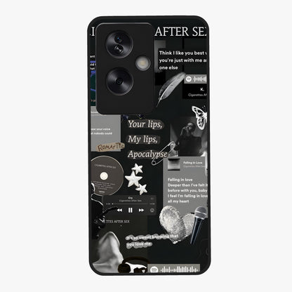 Midnight Love Echo Glass Case showing flat back view with romantic midnight themed artwork and glossy glass finish.