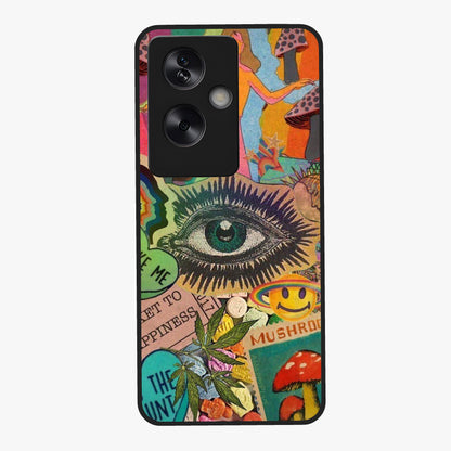 Mystic Eye Wonderland Glass Case showing flat back view with mystical eye themed artwork and glossy glass finish.