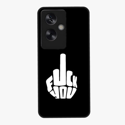 Rebel Mode On Glass Case showing flat back view with bold rebellious typography artwork and glossy glass finish.