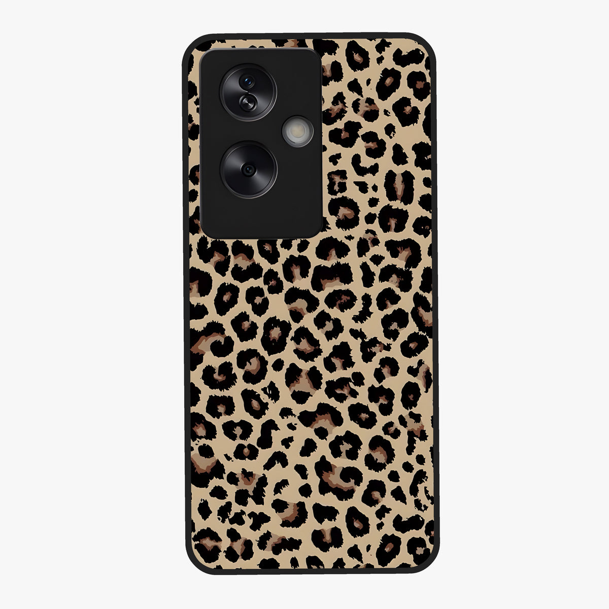 Savage Chic Pattern Glass Case showing flat back view with stylish patterned artwork and glossy glass finish.