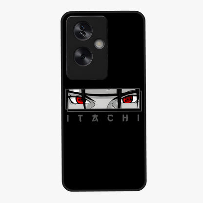 Scarlet Gaze Dominance Glass Case showing flat back view with striking red themed artwork and glossy glass finish.
