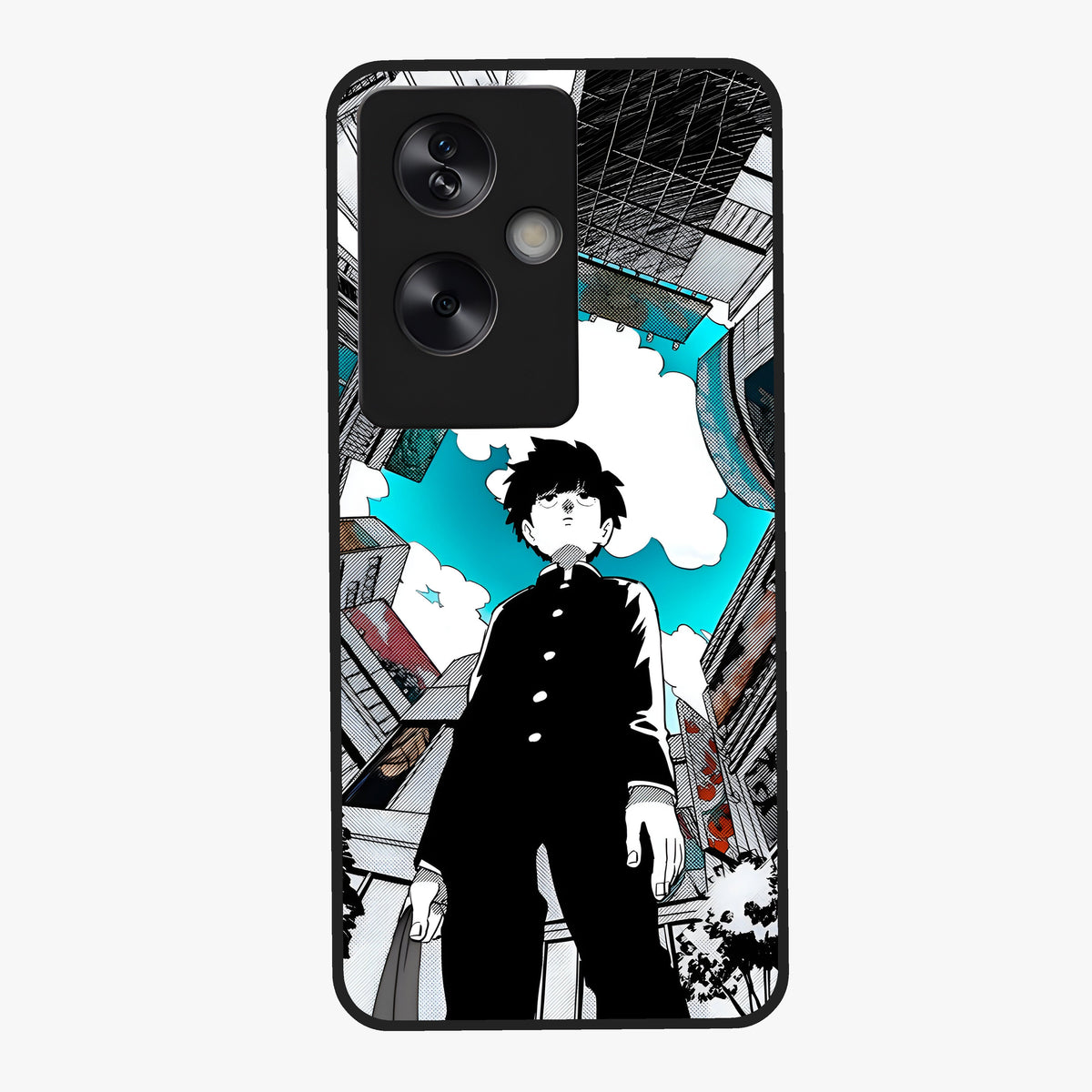 Silent Psychic Awakening Glass Case showing flat back view with mystical psychic themed artwork and glossy glass finish.