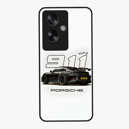 Turbo Legacy Icon Glass Case showing flat back view with iconic sports car inspired artwork and glossy glass finish.