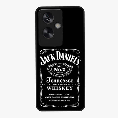 Vintage Whiskey Heritage Glass Case showing flat back view with classic whiskey inspired artwork and glossy glass finish.