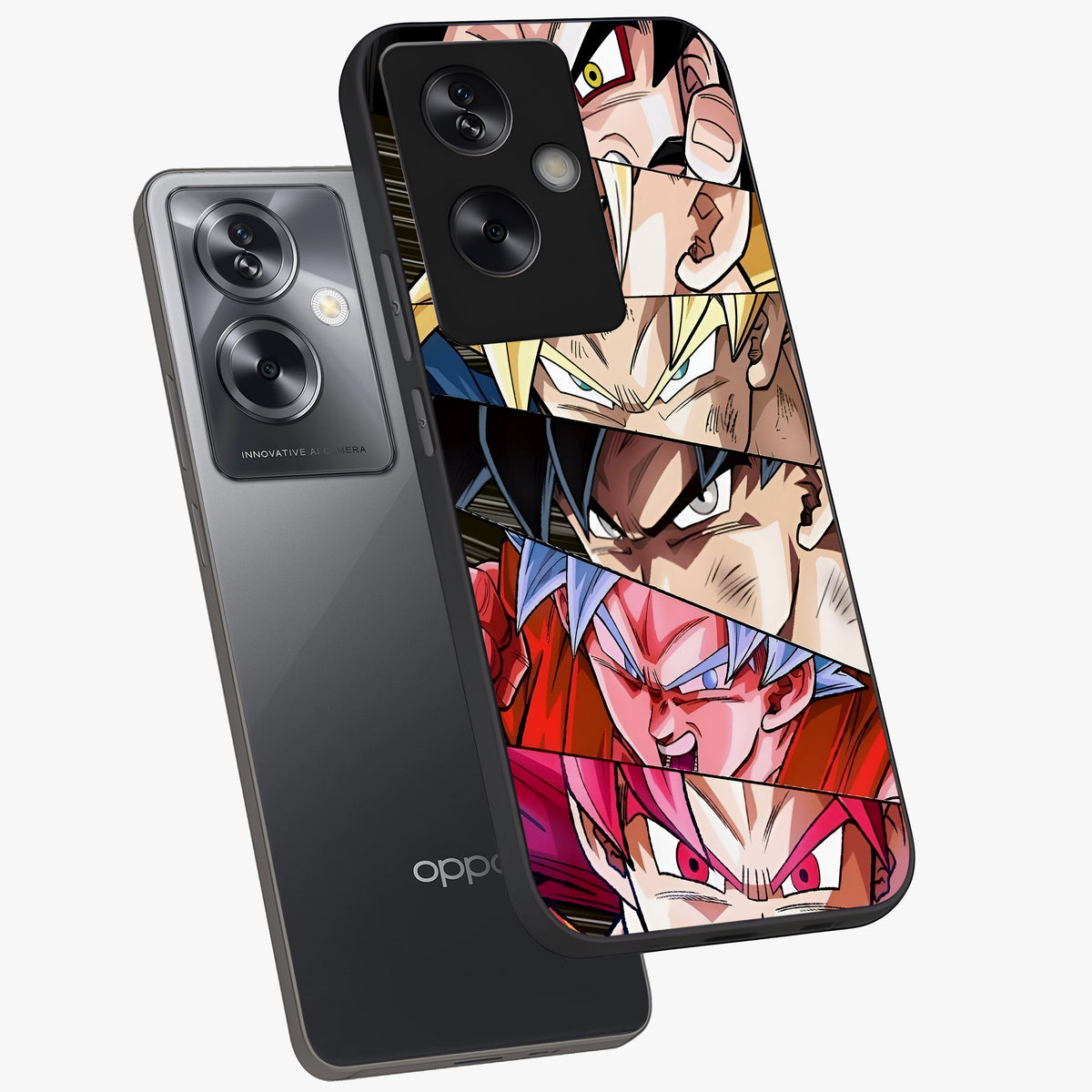 Anime Character Glass Case displayed in angled mockup highlighting colorful anime character illustration.