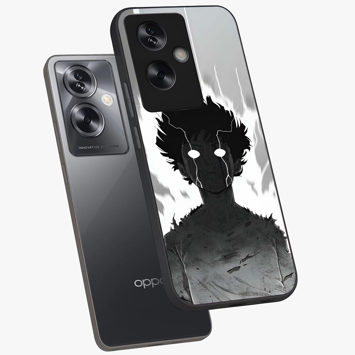 Awakened Inner Rage Glass Case displayed in angled mockup highlighting powerful graphic design and bold artistic theme.