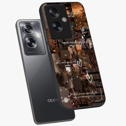 Bittersweet Aesthetic Chaos Glass Case displayed in angled mockup highlighting expressive abstract artwork and edgy aesthetic theme.
