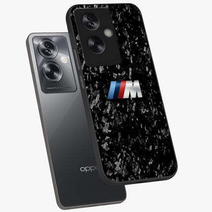 Carbon Speed Mark Glass Case displayed in angled mockup highlighting racing inspired carbon design and sleek aesthetic style.