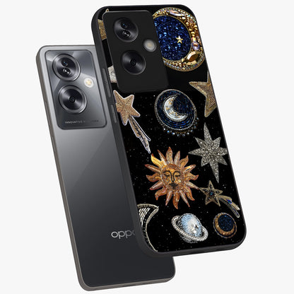 Celestial Gem Constellations Glass Case displayed in angled mockup highlighting gemstone inspired constellation design.