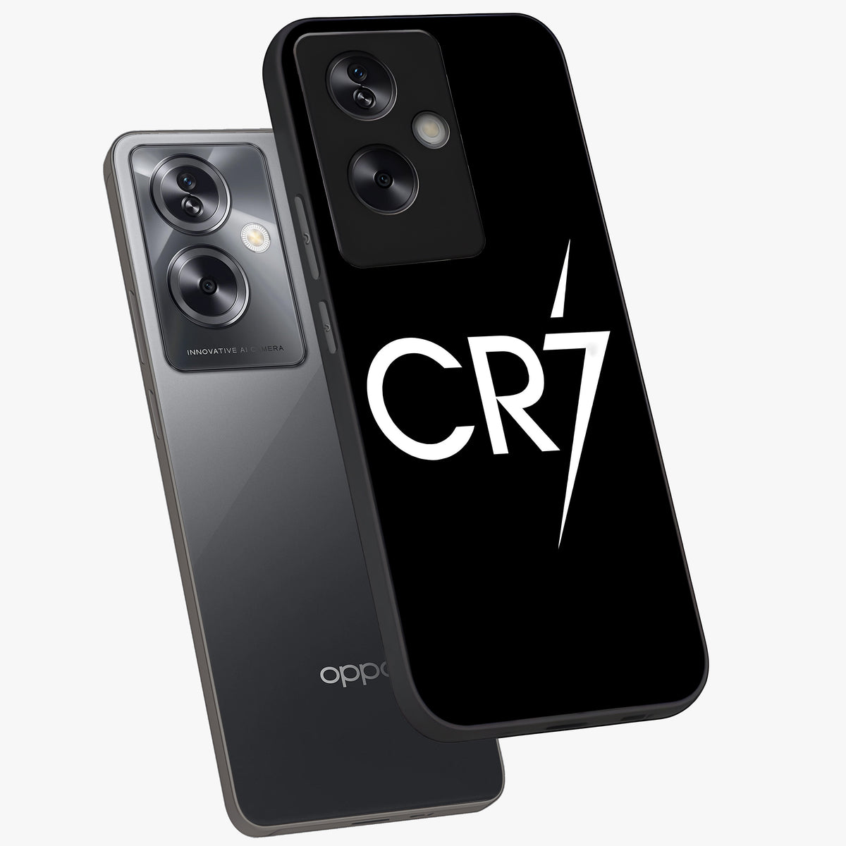Cr7 Elite Strike Glass Case displayed in angled mockup highlighting powerful sports graphic with bold athletic theme.