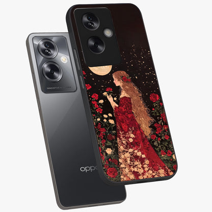 Crimson Dreams Glass Case displayed in angled mockup highlighting soft crimson aesthetic design with artistic theme.