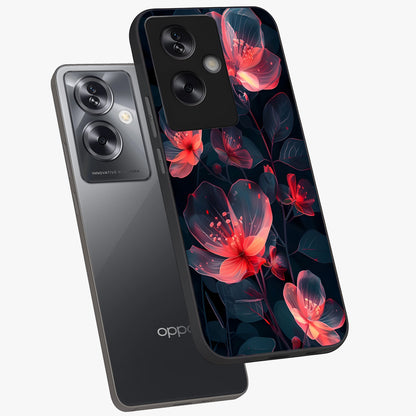 Dark Shade of Flower Glass Case displayed in angled mockup highlighting moody floral illustration with aesthetic dark tones.