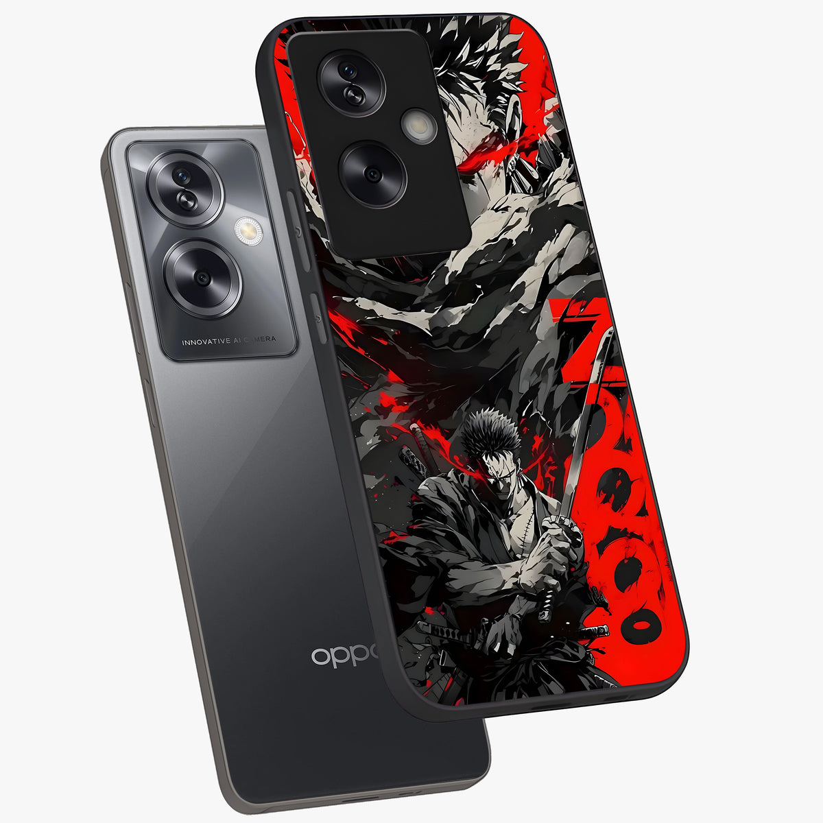 Demon Sword Resolve Glass Case displayed in angled mockup highlighting powerful demon sword illustration with dark fantasy aesthetic.