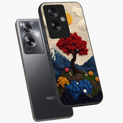 Eternal Nature Tapestry Glass Case displayed in angled mockup highlighting detailed botanical pattern with artistic aesthetic.