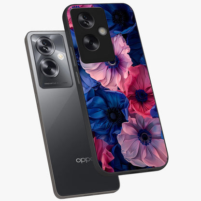 Flower Paper Art Pattern Glass Case displayed in angled mockup highlighting layered paper flower design with artistic aesthetic.
