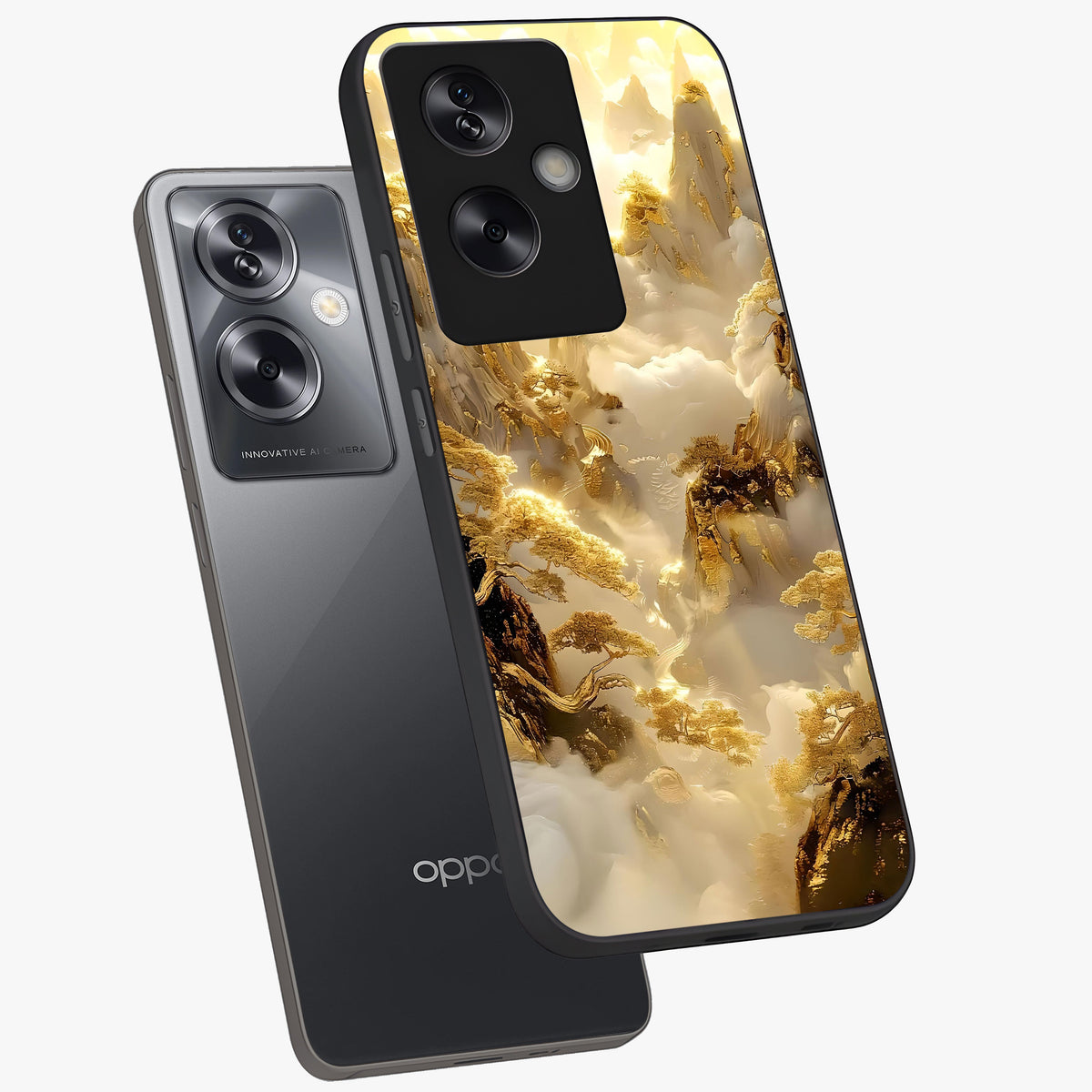 Gates Of Illumination Glass Case displayed in angled mockup highlighting radiant portal inspired design with fantasy aesthetic.