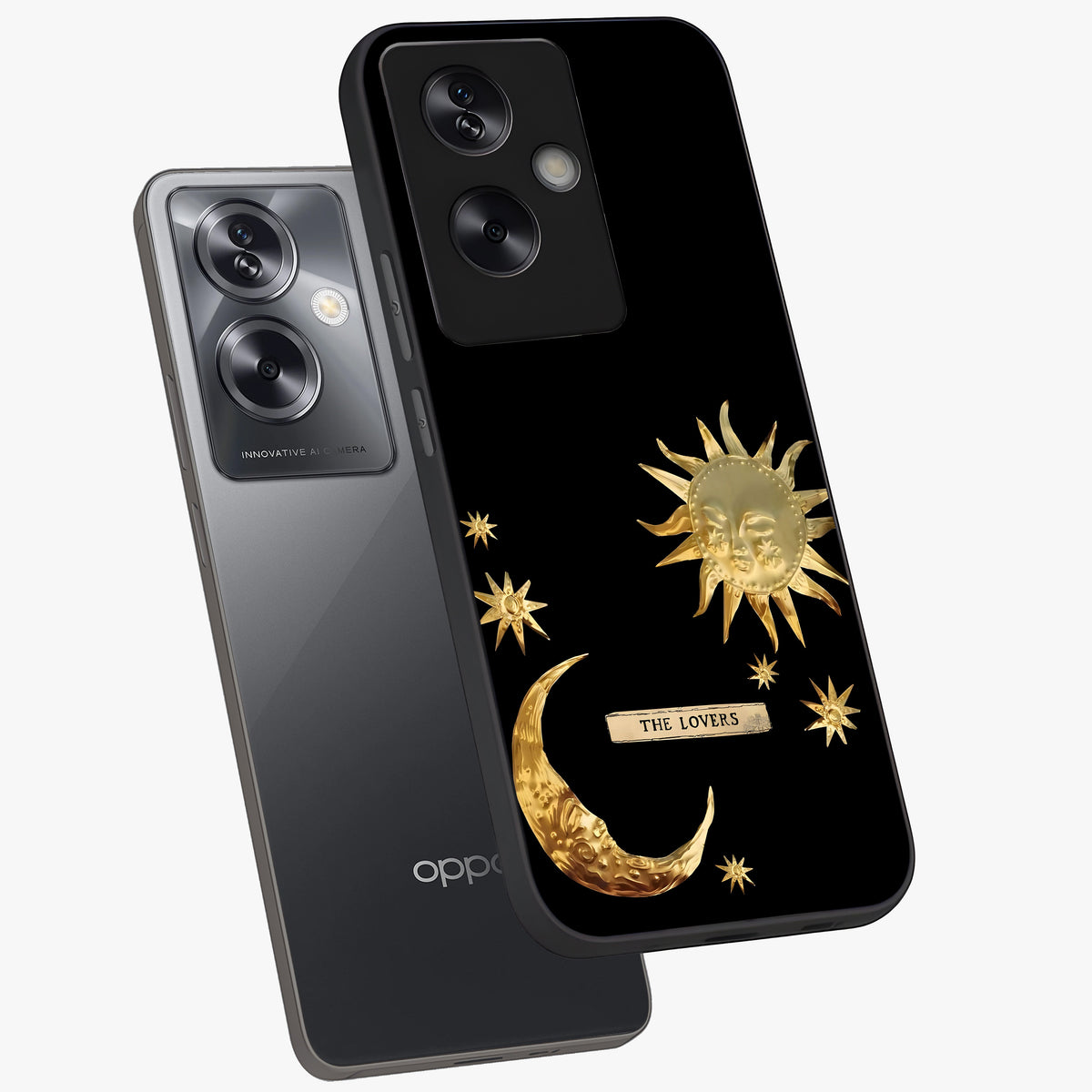 Gold Sun Blush Glass Case displayed in angled mockup highlighting radiant sun design with warm golden aesthetic.