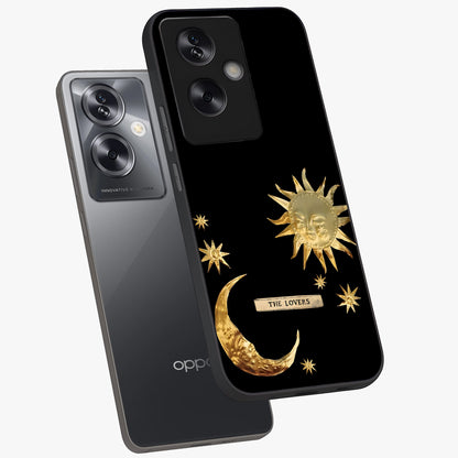 Gold Sun Blush Glass Case displayed in angled mockup highlighting radiant sun design with warm golden aesthetic.