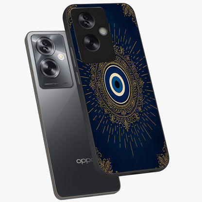 Golden Celestial Charm Glass Case displayed in angled mockup highlighting sparkling cosmic charm design with celestial aesthetic.