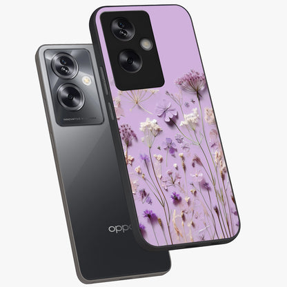 Lavender Blossom Dream Glass Case displayed in angled mockup highlighting dreamy lavender flower design with calming aesthetic style.