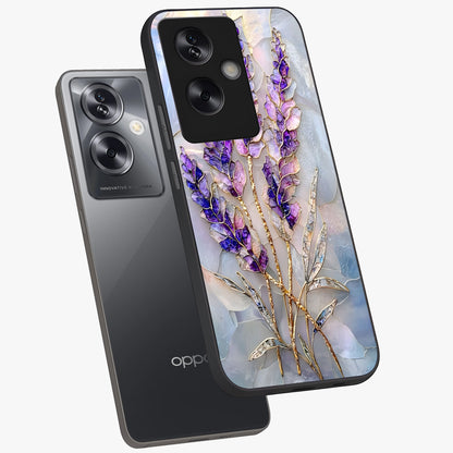Lavender Dream Glow Glass Case displayed in angled mockup highlighting dreamy purple glow design with soft artistic style.