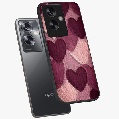 Layered Paper Hearts Glass Case displayed in angled mockup highlighting creative paper craft heart design with romantic aesthetic.