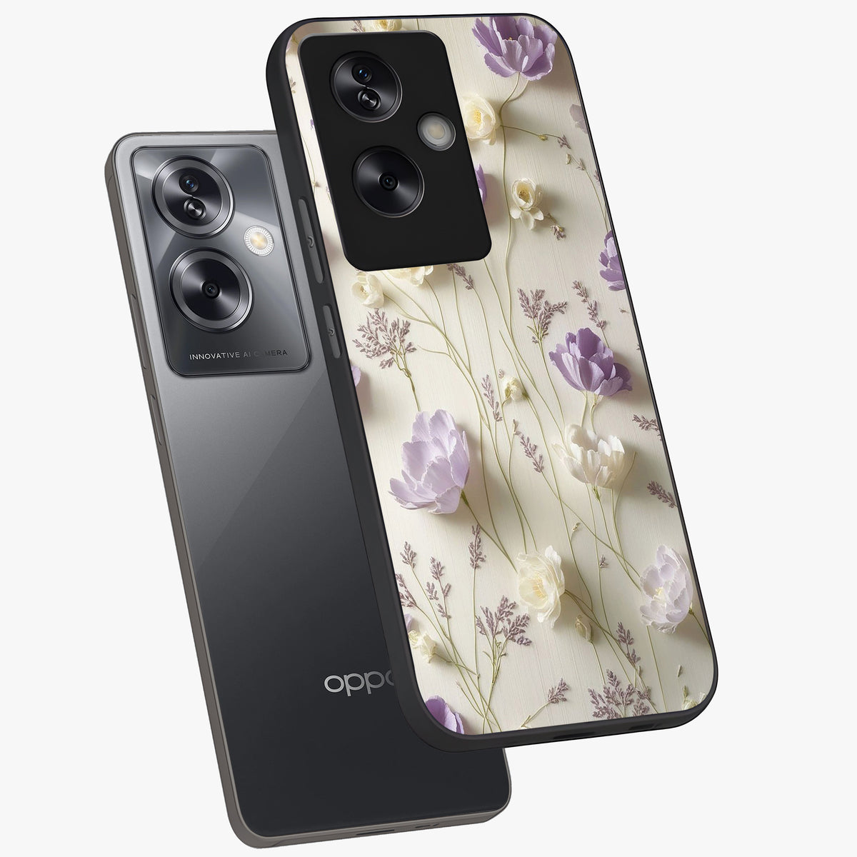 Lilac Breeze Harmony Glass Case displayed in angled mockup highlighting calm lilac breeze design with soothing aesthetic style.