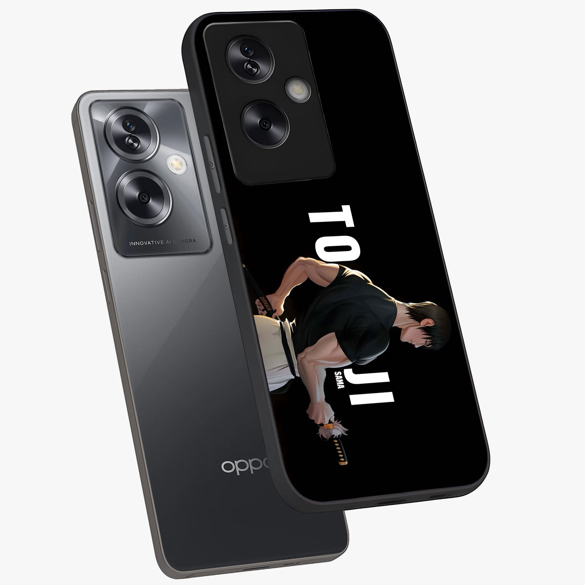 Midnight Blade Resolve Glass Case displayed in angled mockup highlighting powerful blade illustration with dramatic dark aesthetic.