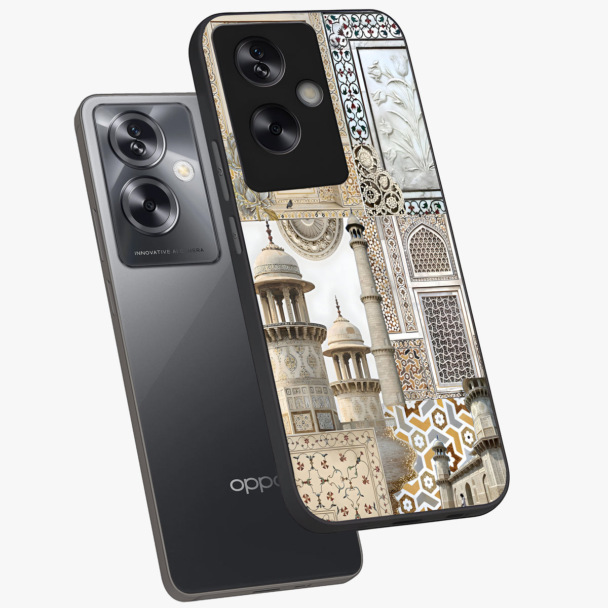 Mughal Marble Legacy Glass Case displayed in angled mockup highlighting elegant heritage marble artwork with royal aesthetic.