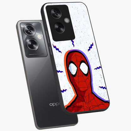 Omg Spiderman Glass Case displayed in angled mockup highlighting dynamic hero illustration with action comic aesthetic.