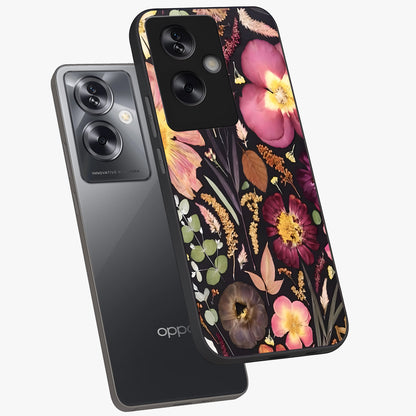 Petal Dream Tapestry Glass Case displayed in angled mockup highlighting decorative petal pattern with elegant botanical aesthetic.