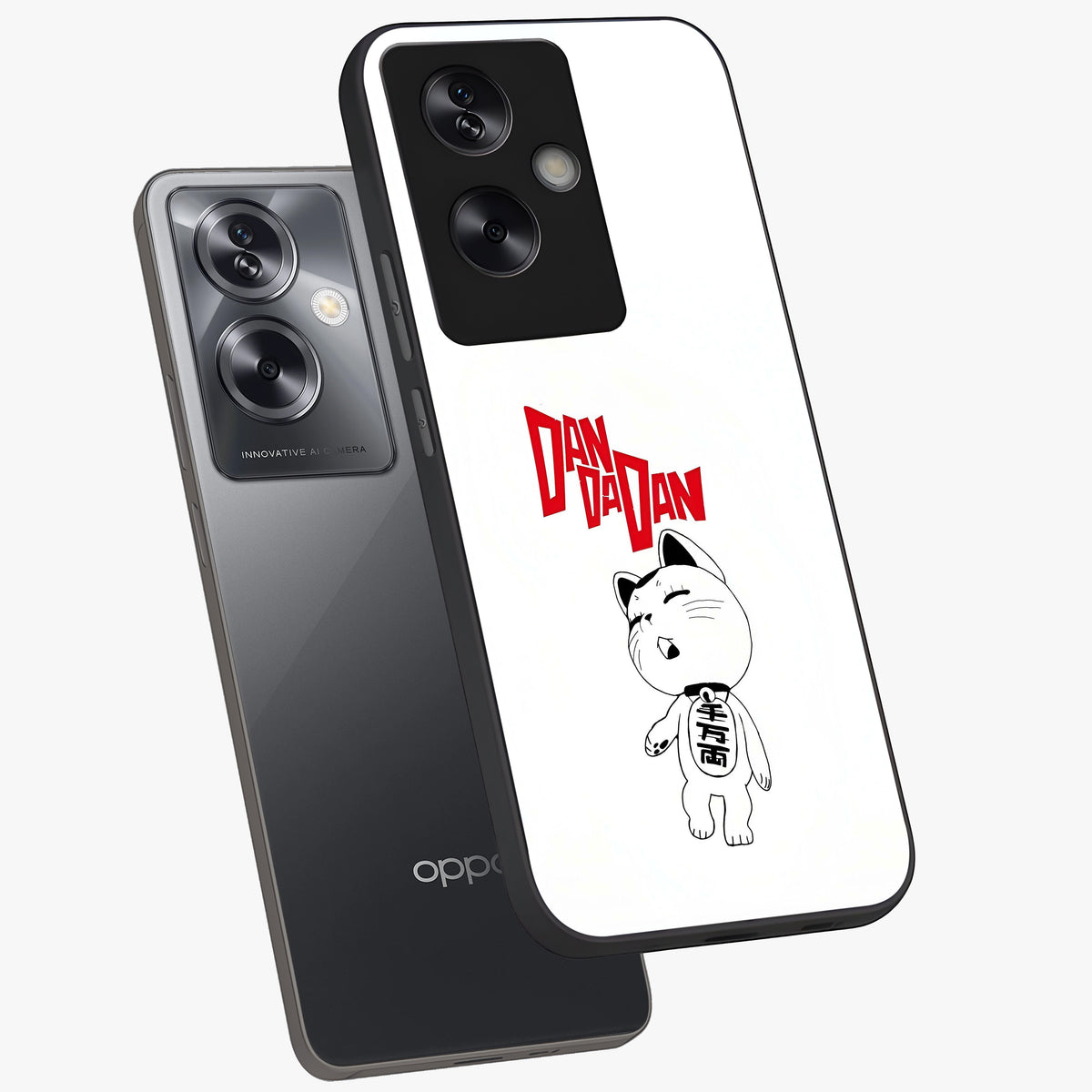 Playful Spirit Charm Glass Case displayed in angled mockup highlighting lively decorative design with playful aesthetic style.