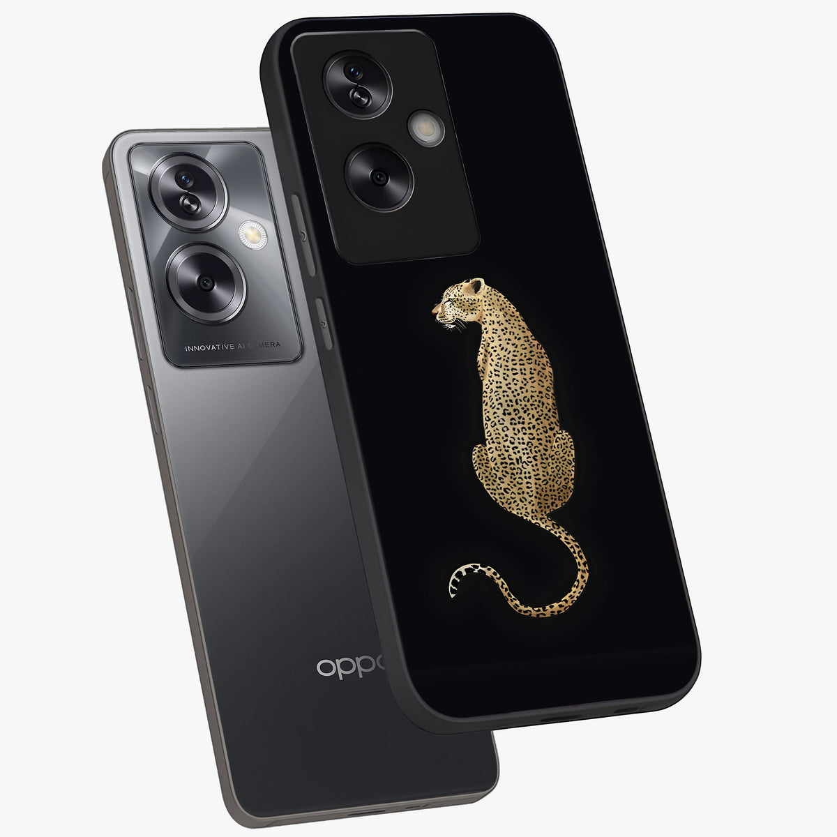 Regal Leopard Glass Case displayed in angled mockup highlighting powerful animal illustration with stylish wild aesthetic.