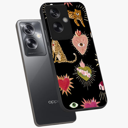 Sacred Jungle Heart Glass Case displayed in angled mockup highlighting lush tropical design with natural aesthetic style.