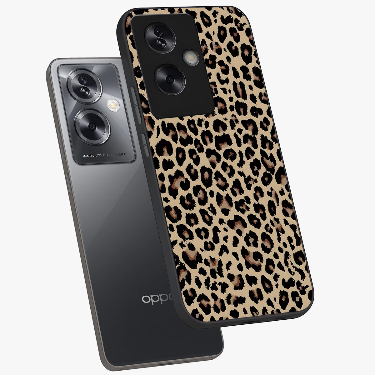 Savage Chic Pattern Glass Case displayed in angled mockup highlighting bold fashion inspired design with chic aesthetic.