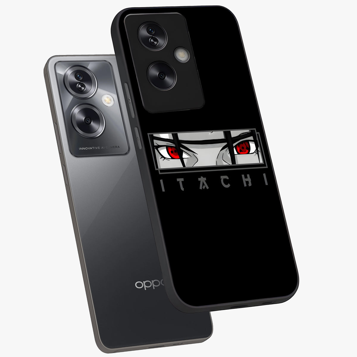 Scarlet Gaze Dominance Glass Case displayed in angled mockup highlighting intense visual design with bold scarlet aesthetic.