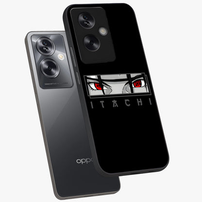 Scarlet Gaze Dominance Glass Case displayed in angled mockup highlighting intense visual design with bold scarlet aesthetic.